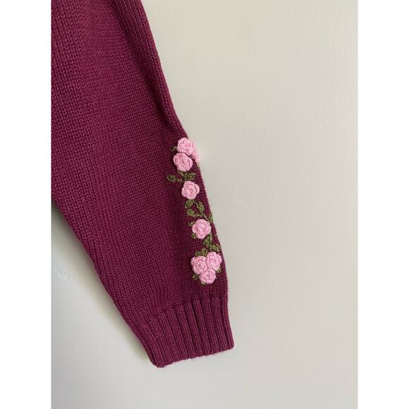 Girls Y2K H&M 4-5Y Rose Embroidered Cardigan - Picture 2 of 4